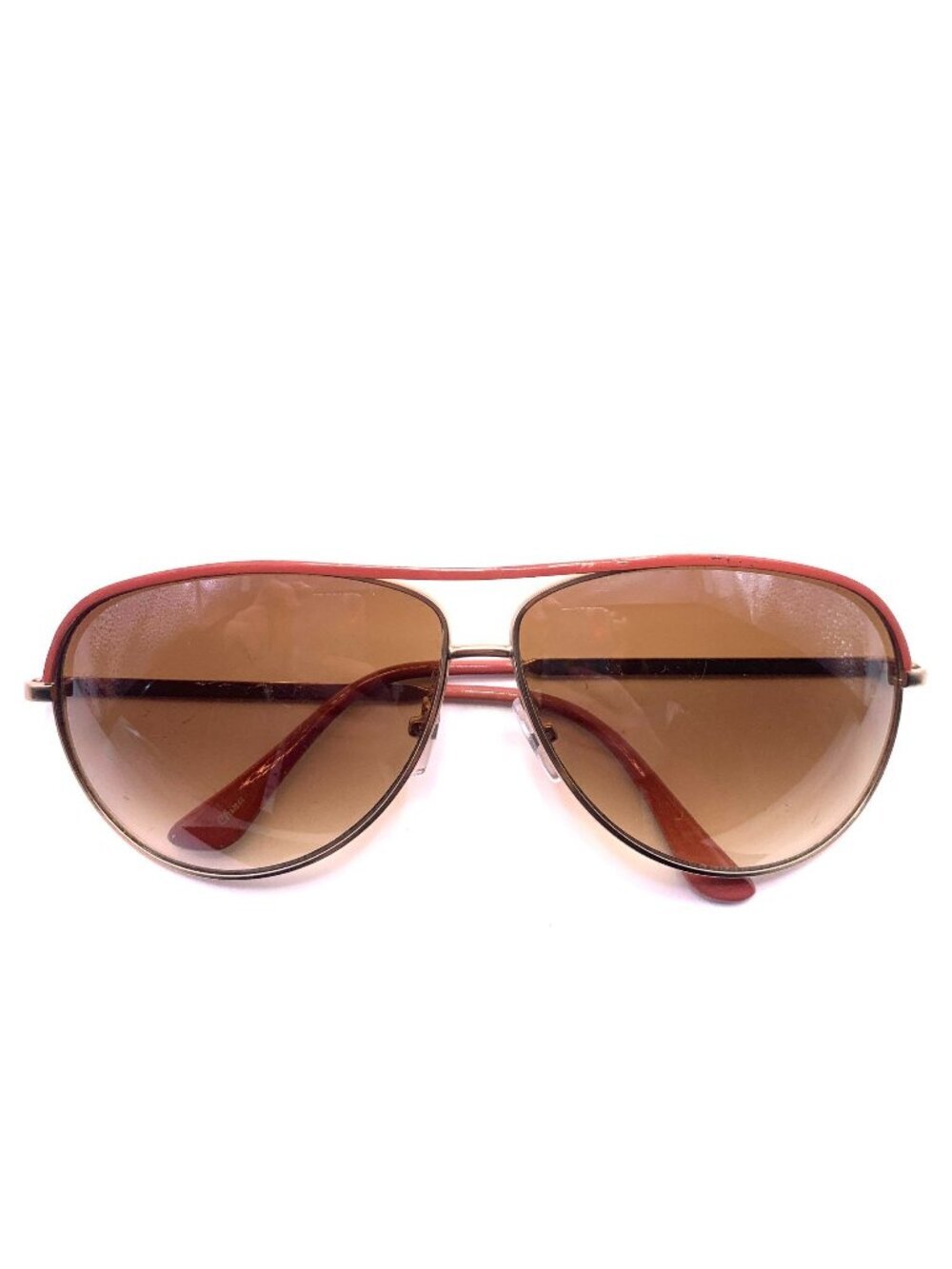 Retro Aviator Sunglasses With Gold Frame & Gradient Brown Lenses For Women